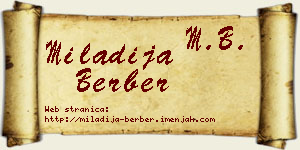 Miladija Berber vizit kartica